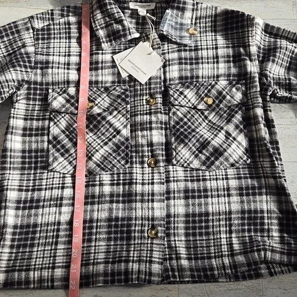 NWT Beachlunchlounge Shacket Shirt Jacket Size XS Small Flannel - Picture 8 of 10